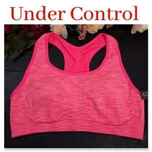 NWT Under Control Pink/RED Space Dye Sports Bra